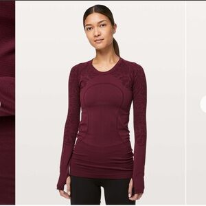 Lululemon Swiftly Tech Long Sleeve Crew / Deep Ruby / Size: 6